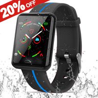 Smart Watch IP67 Waterproof Fitness Tracker,Large Touchscreen Smartwatch for Women Men Android IOS Sport Outdoor Watch with Pedometer Blood Pressure Heart Rate Wrist Sleep Monitoring Remote Camera