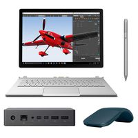 Microsoft Surface Book 2-in-1 Touchscreen Laptop with Perfromance Base, Core i7 up to 3.40 GHz, GTX 965M, 8GB RAM, 256GB SSD, Win 10 Pro w/ Surface Pen, Cobalt Blue Arc Mouse, Surface Dock (Renewed)
