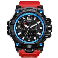 SMAEL Mens Digital Sports Watch Large Face Military Watches Electronic Waterproof Casual LED Stopwatch Alarm Digital Analog Dual Time Outdoor Army Wristwatch