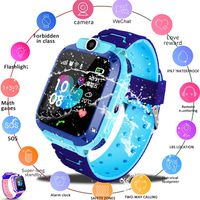 Yukuai Kids LBS Locator Tracker Smart Watch Wristband Digital Chronograph, Telephone SOS Anti-Lost Waterproof Watch, Multi-Functional Sport Bracelet (Blue)