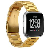 Fitbit Versa Metal Bands, UNEXTATI Fitbit Versa Stainless Steel Bands Adjustable Replacement Accessories Metal Wristband for Fitbit Versa Bracelet - Gold