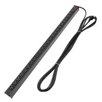 BESTTEN 24-Outlet Heavy Duty Metal Power Strip with 15-Foot Ultra Long Extension Cord, ETL Certified, Black