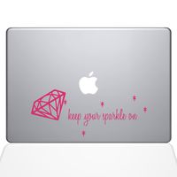 The Decal Guru 1677-MAC-15P-BG Keep Your Sparkle On Decal Vinyl Sticker, 15" Macbook Pro (2015 & older), Pink