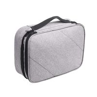 JAKAGO Double Layer Electronics Organizer Travel Cord Organizer Charger Storage Bag Cable Pouch for Cellphone Power Bank USB SD Card Power Bank iPad (Grey)
