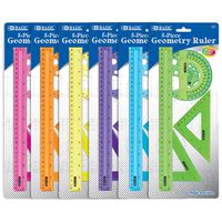 BAZIC 5-Piece Geometry Ruler Combination Sets (Case of 24)