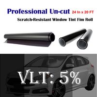 Mkbrother Uncut Roll Window Tint Film 5% VLT 24" in x 20' Ft Feet Car Home Office Glass