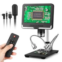 Handheld Digital Microscope,7 inch LCD Display 1080P Wireless Remote Control Digital Microscope with Adjustable Stand,USB Output Camera Video Recorder with 8 LED Adjustable Light Source