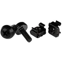 StarTech.com M5 x 12mm Screws and Cage Nuts - 100 Pack - M5 Mounting Screws and Cage Nuts for Server Rack and Cabinet - Black (CABSCREWM52B)