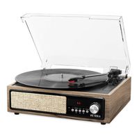 Victrola 3-in-1 Bluetooth Record Player with Built in Speakers and 3-Speed Turntable, Farmhouse Walnut