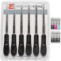 Uncommon Desks Office Letter Opener - Multi-Pack, Stainless Steel Blade, Ergonomic Grip Handle (Black, 6 Pieces)