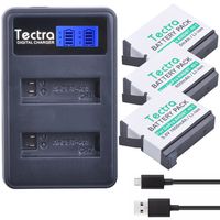 Tectra 3-Pack 1600mAh GoPro Hero 4 Battery + Rapid LCD Dual USB Charger for GoPro HERO4 and GoPro AHDBT-401, AHBBP-401