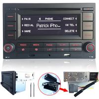 Car Radio Audio Stereo RCN210 for VW Golf MK4 Polo Passat B5 USB MP3 AUX SD Build-in Bluetooth with CD Player + Adapter with Canbus Simulator
