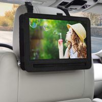 Car Headrest Mount Holder Strap Case for Swivel & Flip Style Portable DVD Player (9-9.5 inch)