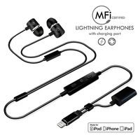 Apple MFI Certified Compatible Lightning Headphone/Earphone/Earbud with Mic, Volume Control, Wired HiFi Stereo in-Ear Headphones and Lightning Charging Port Replacement for iPhone 7/7+ / 8/8+ / X