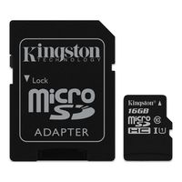 Kingston Digital 16GB microSDHC Class 10 UHS-I 45MB/s Read Card with SD Adapter (SDC10G2/16GB)