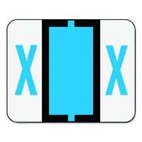 Smead BCCR Bar-Style Alphabetic Color-Coded Labels, Letter X, Blue/White Bars, 500 Labels per Roll (67094)