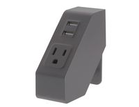 Bostitch Konnect Desktop Power + USB Hub, 2 USB Ports, 120V Power Outlet, Gray (KT-POWER-GRAY)
