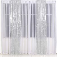 Eternal Beauty Glitter Sequin Backdrop Curtains for Wedding Party Decor, Sequence Christmas Backdrop Curtain (2 Pack, W2 x H8FT,Silver)