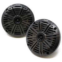 Kicker KM614 6.5" Marine Speakers with Charcoal Closed Grill - 1 Pair, 2 Speakers