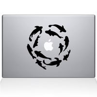 The Decal Guru Koi Fish Pond MacBook Decal Vinyl Sticker - 11" MacBook Air - Black (1115-MAC-11A-BLA)