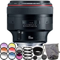 Canon EF 85mm f/1.2L II USM Lens 9PC Accessory Kit - Includes 3PC Filter Kit (UV-CPL-FLD) + 4PC Macro Filter Set (+1,+2,+4,+10) + More - International Version (No Warranty)