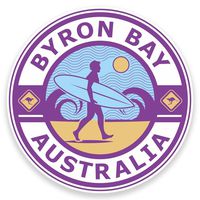 2 x 10cm/100mm Byron Bay Australia Vinyl Sticker Decal Laptop Travel Luggage Car iPad Sign Fun #9246