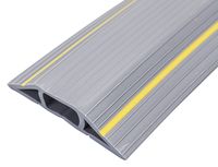 6.5 Feet Heavy Duty Cable Protector + Cord Cover - 3 Cord Channels - Durable Gray PVC is Flexible, Odor Free, Easy to Unroll and Open - Conceal Wires at Home, Office, Warehouse, Workshop, Concerts