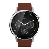 Motorola Moto 360 (2nd Gen.) - Mens 46mm, Silver with Cognac Leather