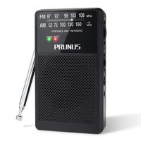 ANJAN-A166 AM/FM Portable Radio, Small Transistor Radio with Ultra-Long Copper Antenna, Excellent Reception, Tuning Knob with Signal Indicator, Supports Replaceable Battery (AA) (Black), by PRUNUS