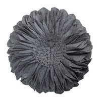JWH 3D Sunflower Accent Pillow Handmade Round Cushion Decorative Pillowcase with Pillow Insert Home Office Chair Bed Living Room Decor Gift 18 Inch / 45 cm Wool Dark Gray