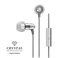 Crystal by MEE audio In-Ear Headphones with Microphone Made with Swarovski Crystals, Silver