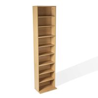 Atlantic Oskar Adjustable Media Cabinet - Holds 261 CDs, 114 DVDs or 132 Blu-Rays, 6 Adjustable and 3 fixed shelves PN74735728 in Maple
