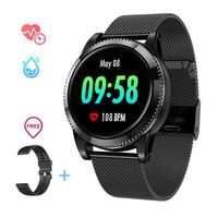 GOKOO Smart Watch for Men with All-Day Heart Rate Blood Pressure Sleep Monitor IP67Waterproof Activity Tracker Notification Camera Music Control Black