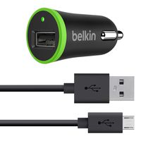 Belkin MiXiT Car Charger + Micro USB Cable, 4 Feet (Black)