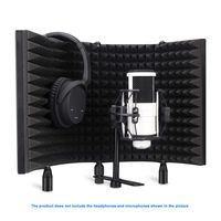 Aokeo Professional Studio Recording Microphone Isolation Shield, Pop Filter.High density absorbent foam is used to filter vocal. Suitable for blue yeti and any condenser microphone recording equipment