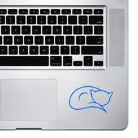 StickAny Palm Series Cat Outline Sticker for MacBook Pro, Chromebook, and Laptops (Blue)
