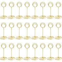 TecUnite 24 Pack Table Number Holder Wedding Table Name Card Holder Clips Picture Memo Note Photo Stand (Gold)