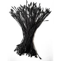 LGEGE 500 pcs 7.5-inch Black Hang Tag Nylon String Snap Lock Pin Loop Fasteners Hook Ties