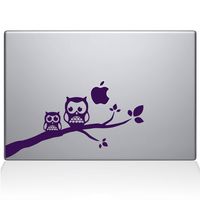 The Decal Guru Two Owls on a Branch Decal Vinyl Sticker, 13" MacBook Air, Lavender (2353-MAC-13A-LAV)