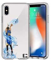 iPhone X Max Case Epic Cases Ultra Slim Thin Light Wireless Charging Microdot Pattern Crystal Clear Basketball Series Soft Transparent TPU Case Cover Apple (Curry Warriors, iPhone X Max)