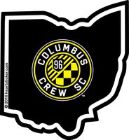 Columbus Crew SC Sticker in OH Vinyl Decal Label Stickers, Die-Cut Shape for Water Bottle Laptop Luggage Bike Laptop Car Bumper Helmet Waterproof Show Love Pride Local Spirit MLS Soccer