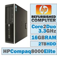 HP Compaq 8000 Elite SFF/Core 2 Duo E8600 @ 3.33 GHz/16GB DDR3/2TB HDD/DVD-RW/WINDOWS 7 PRO 64 BIT