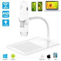 MAYLUCK WiFi Microscope 50X To 1000X Wireless Digital Microscope, Flexible Arm Observation Stand with 1080P HD 2.0 MP 8 LED Camera, Mini Handheld Microscope for Android iOS PC