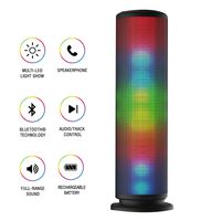 Premier Replay Audio Rave LED Lamp Wireless Speaker Bluetooth Party Light Show Accessory, Black