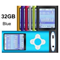 G.G.Martinsen Blue 32GB Versatile MP3/MP4 Player with Photo Viewer, FM Radio and Voice Recorder, Mini USB Port Slim 1.78 LCD, Digital MP3 Player, MP4 Player, Music Player, Media Player