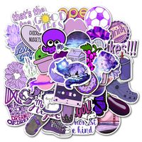 Cute Purple Decal Stickers for Water Bottles Aesthetic Teens Girls Laptop Cars Skateboard Notebook Phone Stickers Pack 50pcs