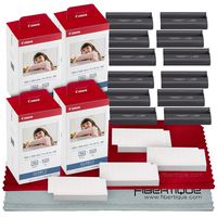 Canon KP-108IN Color Ink and Paper Set Includes Total of 432 Sheets and 12 Ink Cartridges and Fibertique Cleaning Cloth