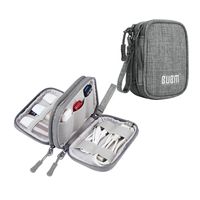 BUBM USB Flash Drive Case Holder (8 - Capacity), Double Layer Storage Bag for USB Flash Drives/Thumb Drives/Pen Drives/Jump Drives and USB Cables, Grey (No Accessories Included)