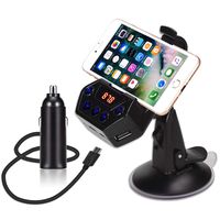 3 in 1 Wireless Bluetooth FM Transmitter Car Kit, Cell Phone Mount Holder with Car USB Charger, Hands Free Calling GPS and MP3 Player for iPhone Samsung Smart Phones for Cars and Trucks