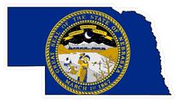 CustomDecal US Nebraska State (Q28) Shape Flag Vinyl Decal Sticker Car/Truck Laptop/Netbook Window